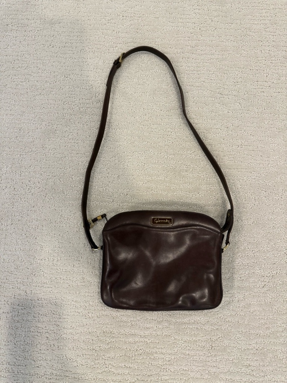 Vintage Givenchy chocolate brown leather shoulder bag